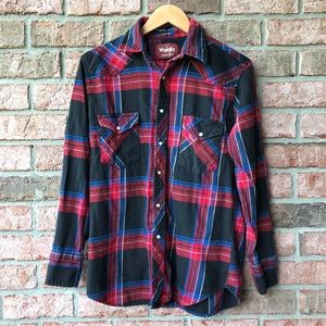 Vintage Red and Black Large Pattern Flannel (M)